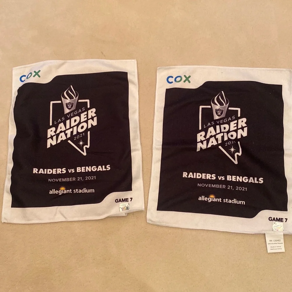 Las Vegas Raider’s Towels from Game 7 in 2021